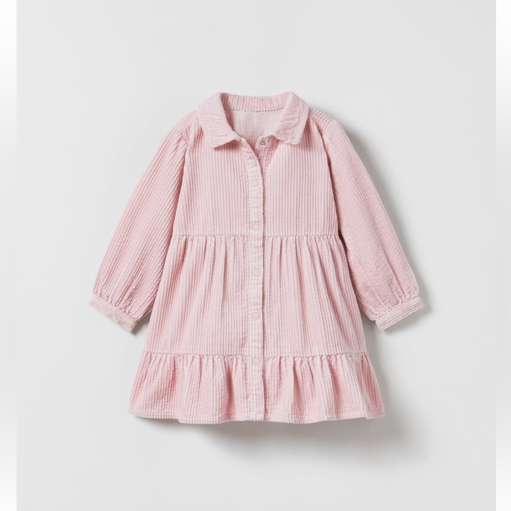 Zara Tiered Corduroy Dress